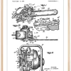 Patent Print - Chain Saw - White Poster (21x29.7 cm (A4))