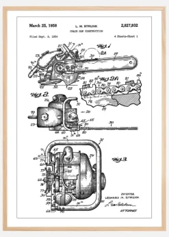 Patent Print - Chain Saw - White Poster (21x29.7 cm (A4))