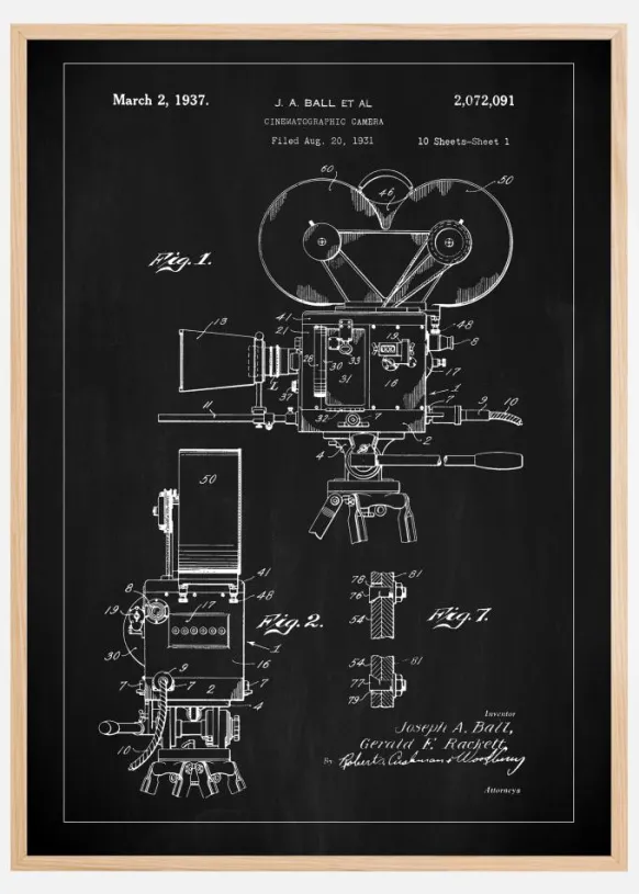 Patent Print - Cinematic Camera - Black Poster (21x29.7 cm (A4))