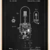 Patent Print - Edison Light - Black Poster (21x29.7 cm (A4))