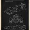 Patent Print - Formula 1 Racing Car - Black Poster (21x29.7 cm (A4))