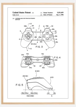 Patent Print - Game Controller II - White Poster (21x29.7 cm (A4))