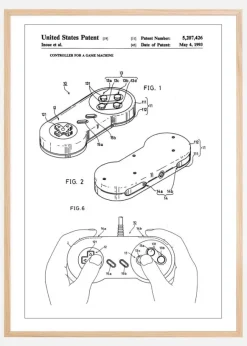 Patent Print - Game Controller I - White Poster (21x29.7 cm (A4))