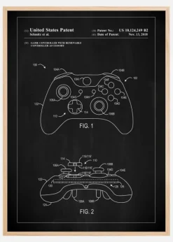 Patent Print - Game Controller III - Black Poster (21x29.7 cm (A4))