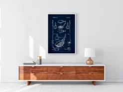 Patent Print - Golf Club - Blue Poster (21x29.7 cm (A4))