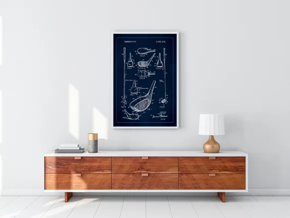 Patent Print - Golf Club - Blue Poster (21x29.7 cm (A4))