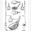 Patent Print - Golf Club - White Canvastavla (30x40 cm)