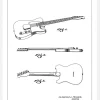 Patent Print - Guitar - White Canvastavla (30x40 cm)