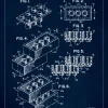 Patent Print - Lego Block I - Blue Poster (21x29.7 cm (A4))