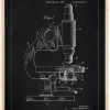 Patent Print - Microscope - Black Poster (21x29.7 cm (A4))