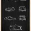 Patent Print - Porsche 911 Carrera - Black Poster (21x29.7 cm (A4))