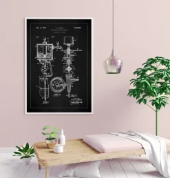Patent Print - Portable Cold Beer Dispenser - Black Poster (21x29.7 cm (A4))