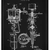 Patent Print - Portable Cold Beer Dispenser - Black Canvastavla (30x40 cm)