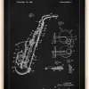 Patent Print - Saxophone - Black Poster (21x29.7 cm (A4))