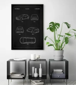 Patent Print - Tesla - Black Poster (21x29.7 cm (A4))