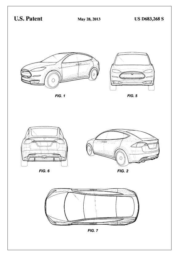Patent Print - Tesla - White Poster (21x29.7 cm (A4))