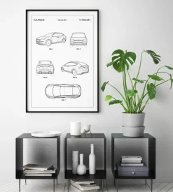 Patent Print - Tesla - White Poster (21x29.7 cm (A4))