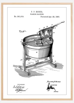 Patent Print - Washing Machine - White Poster (21x29.7 cm (A4))