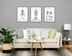 Patentritning - Anatomiskt Skelett I Poster (21x29.7 cm (A4))