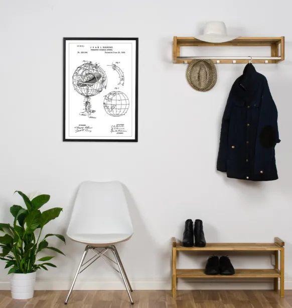 Patentritning - Astronomisk modell - Vit Poster (21x29.7 cm (A4))