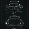 Patentritning - Cadillac II - Svart Poster (21x29.7 cm (A4))