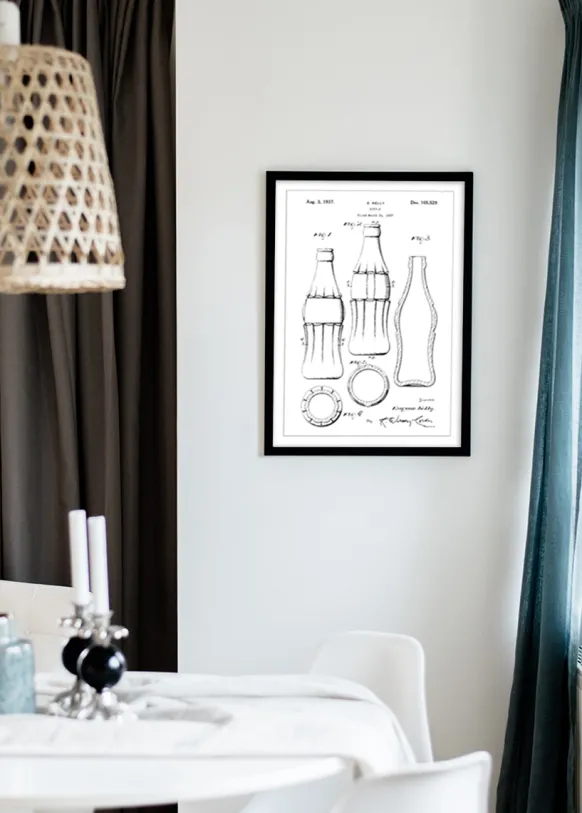 Patentritning - Coca Cola-flaska Poster (21x29.7 cm (A4))