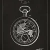 Patentritning - Fickur - Svart Poster (21x29.7 cm (A4))