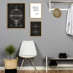 Patentritning - Flygplan - Svart Poster (21x29.7 cm (A4))