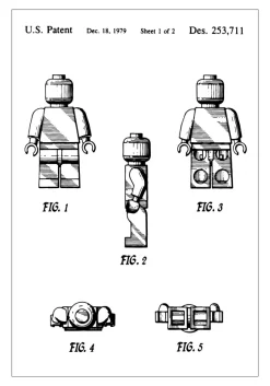 Patentritning - Lego I Poster (21x29.7 cm (A4))