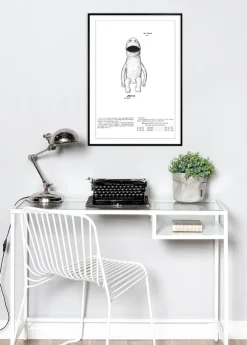 Patentritning - Mupparna - Kermit II Poster (21x29.7 cm (A4))