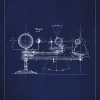 Patentritning - Planetarium - Blå Poster (21x29.7 cm (A4))