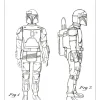 Patentritning - Star Wars - Boba Fett - Vit Poster (21x29.7 cm (A4))