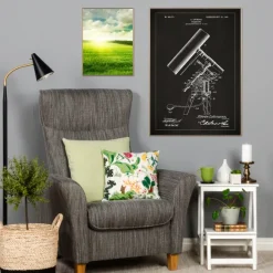 Patentritning - Teleskop - Svart Poster (21x29.7 cm (A4))