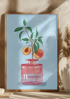 Peach Tree in Vase Poster (21x29.7 cm (A4))