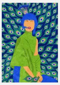 Peacock Woman Canvastavla (30x40 cm)