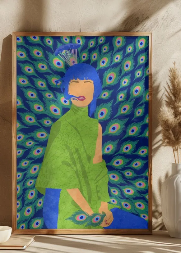 Peacock woman Poster (21x29.7 cm (A4))