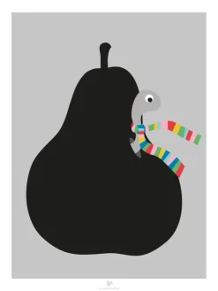 Pear - Grey Poster (30x40 cm)