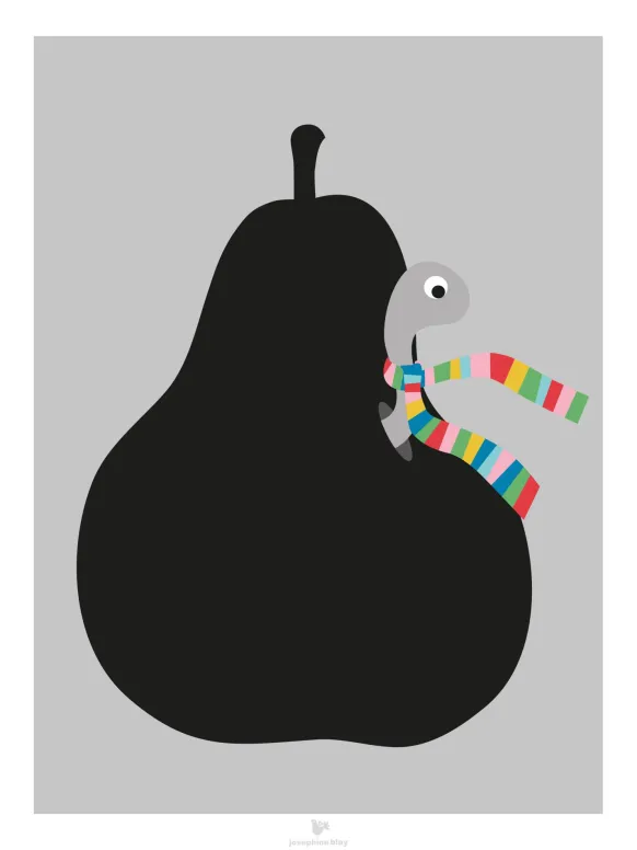 Pear - Grey Poster (30x40 cm)