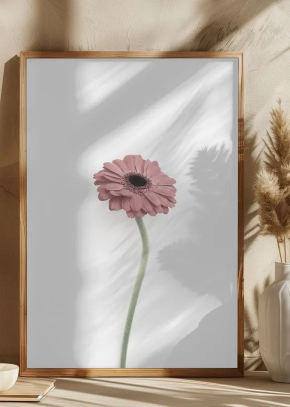 Pink Gerbera Poster (21x29.7 cm (A4))