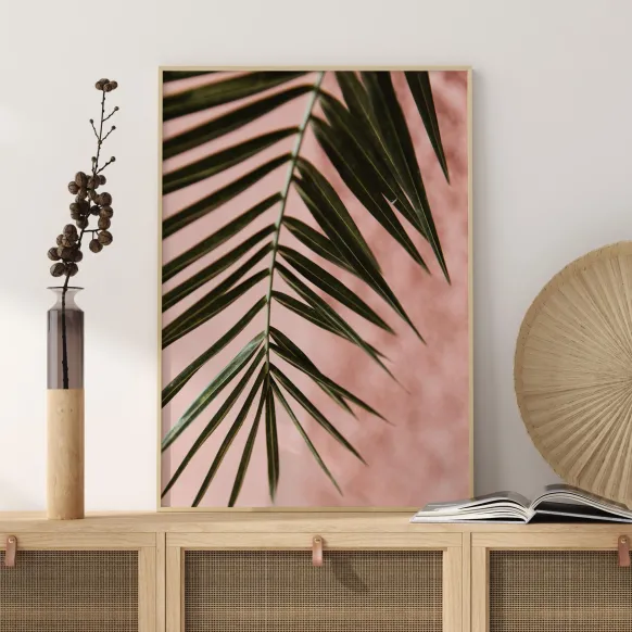 Pink pastell palm Poster (21x29.7 cm (A4))