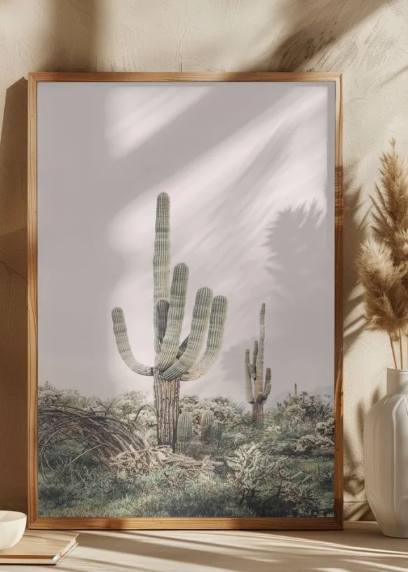 Pink Saguaro Poster (21x29.7 cm (A4))