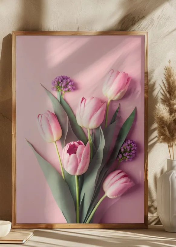 Pink Tulips Poster (21x29.7 cm (A4))