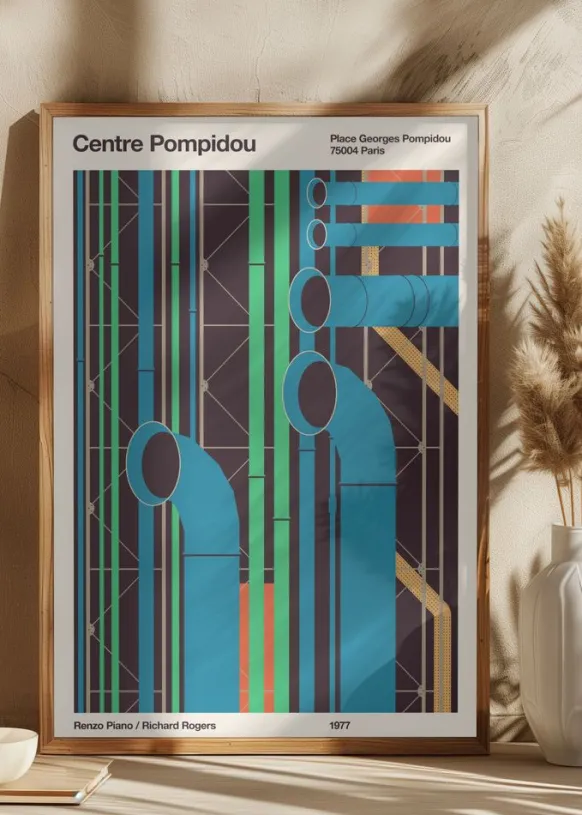Pompidou Poster (21x29.7 cm (A4))
