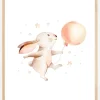 Rabbit Balloon Poster (21x29.7 cm (A4))