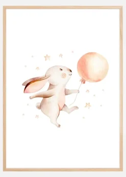 Rabbit Balloon Poster (21x29.7 cm (A4))