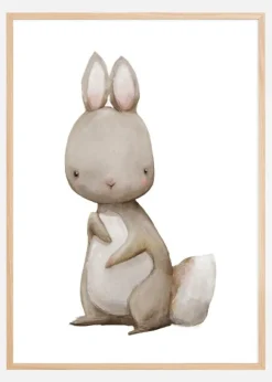 Rabbit Watercolor Poster (21x29.7 cm (A4))