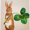Rabbit with clover Poster (21x29.7 cm (A4))