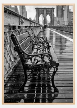 Rainy day on the bridge Poster (21x29.7 cm (A4))