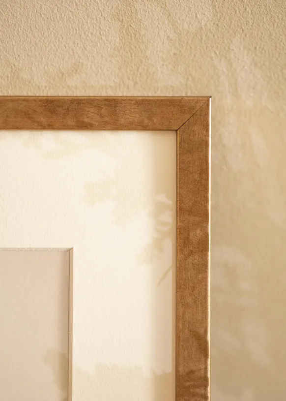 Ram Ares Mässing 30x40 cm - Dubbel Passepartout Vit 21x29,7 cm (A4)