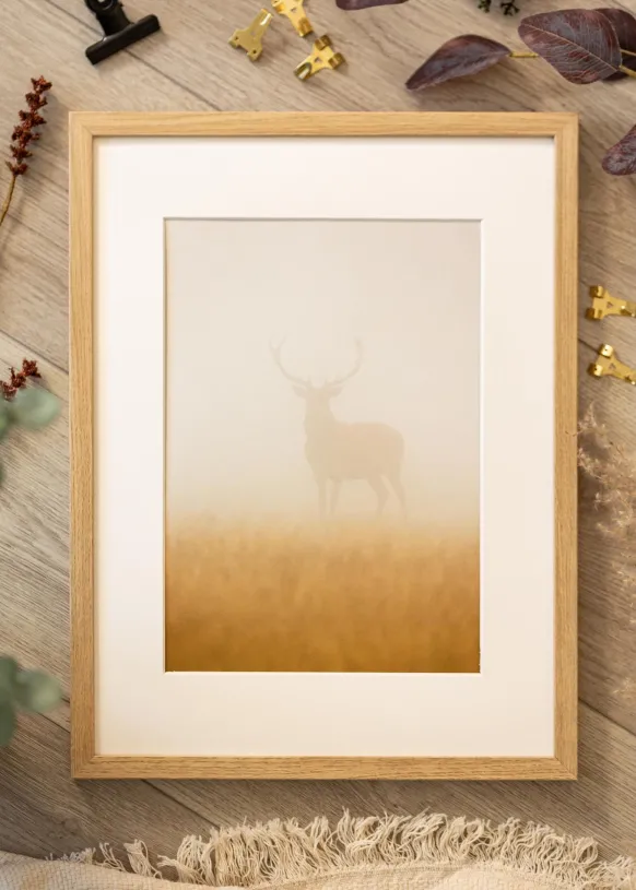 Ram Ares Naturlig Ek 28x35 cm - Passepartout Vit 7x10 inches